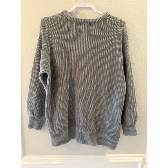 Old Navy Gray Tunic Sweater Chunky Knit Oversized Cozy Pullover Size L - Picture 2 of 6